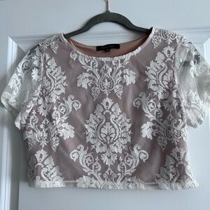 White Lace Crop Top